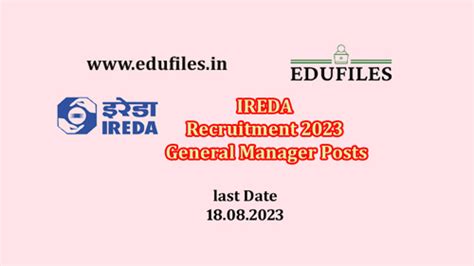 IREDA Recruitment 2023 General Manager Posts - EDU Files