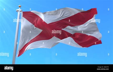 Flag of Alabama state, region of the United States Stock Photo - Alamy