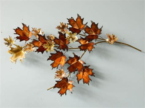 Metal Maple Tree Branch Wall Sculpture by Curtis Jere