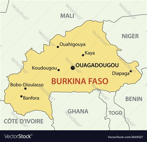 Burkina faso - map Royalty Free Vector Image - VectorStock