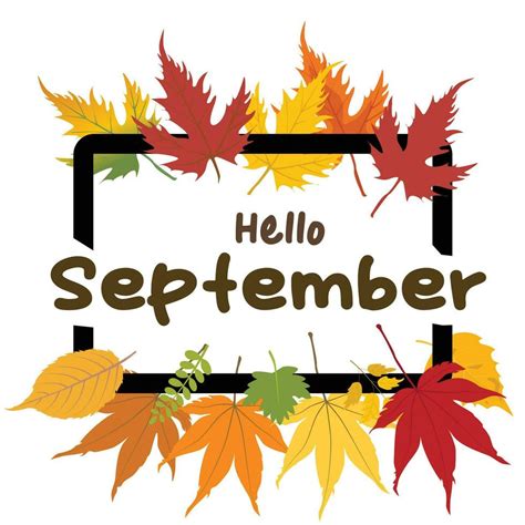 Hello September vector. Autumn design template for decoration, sale ...