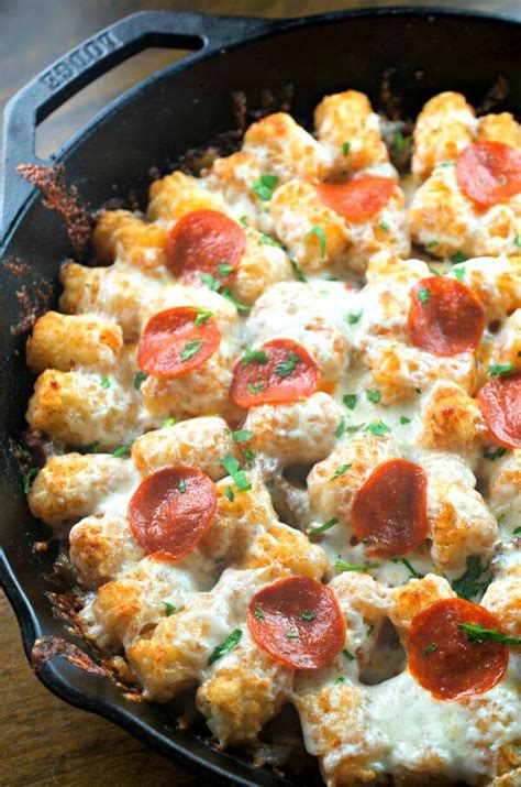 Tater Tot Pizza Casserole - Oh Sweet Basil