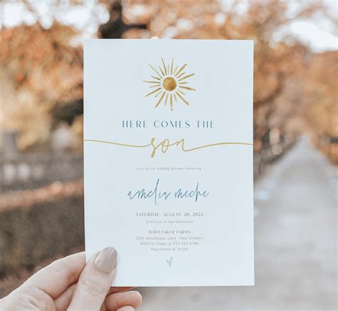 Editable Sun Baby Shower Invitation Template Here (Download Now) - Etsy