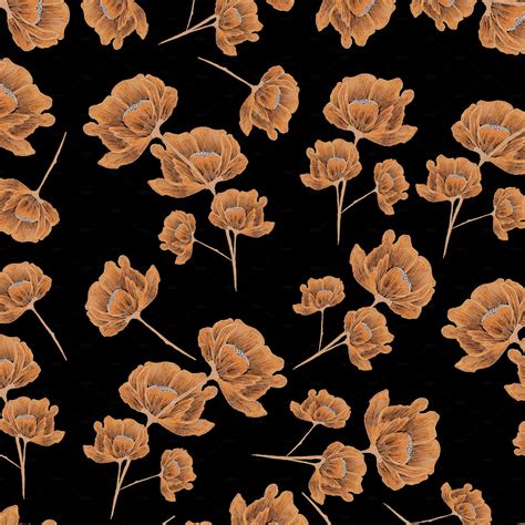 Golden Floral Pattern First Contact, Surface Pattern Design, Beautiful Patterns, Floral Pattern ...