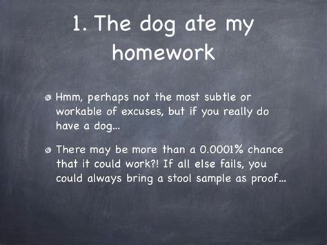 10 excuses for not doing your homework