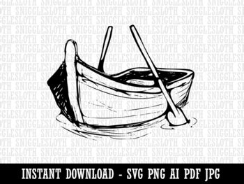 Row Boat Clip Art Black And White