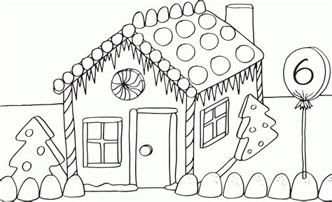 Gingerbread House Coloring Page Printable | Free Coloring Pages