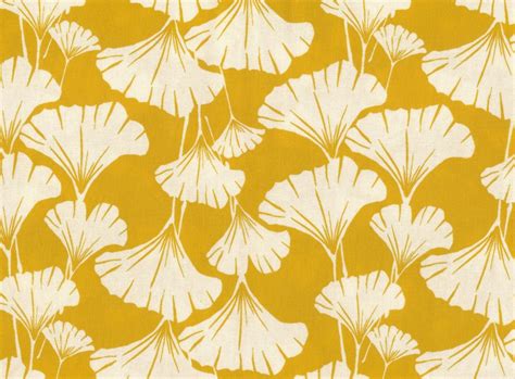 Ginkgo leaves print fabric mustard yellow-one yard-quilting | Etsy ...