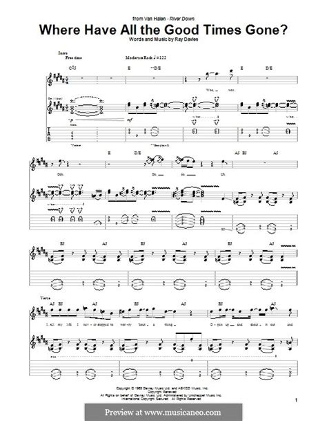 Where Have All the Good Times Gone? by R. Davies - sheet music on MusicaNeo