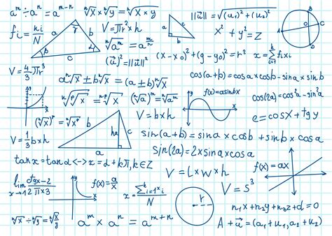 Doodle math formulas. Handwritten mathematical equations, schemes on ...