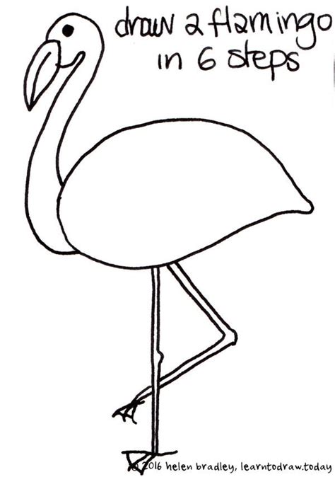 Learn to Draw A Flamingo in 6 Steps | Craft's | Drawings, Flamingo painting ve Flamingo art