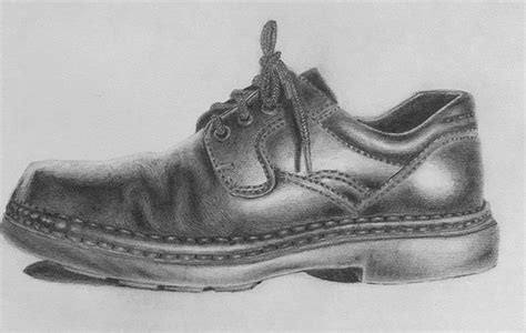 Realistic Shoe Drawing by DrawPj.com Student