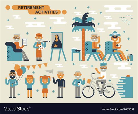 Retirement Activities Royalty Free Vector Image