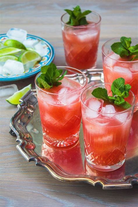 Raki Watermelon and Mint Cocktails | Picnic foods, Watermelon juice ...