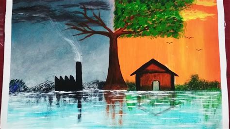 World environment day drawing|save environment painting|save nature & earth art|pollution ...