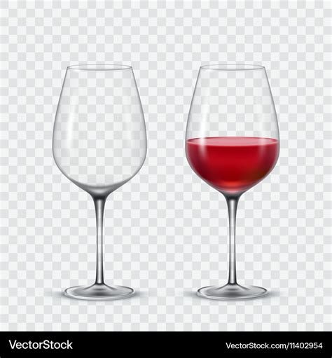 Set transparent wine glasses Royalty Free Vector Image