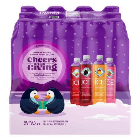 Sparkling Ice Sparkling Water, Zero Sugar, 4 Flavors, 12 Pack ...