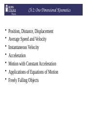 Understanding One-Dimensional Kinematics: Position, Distance, | Course Hero