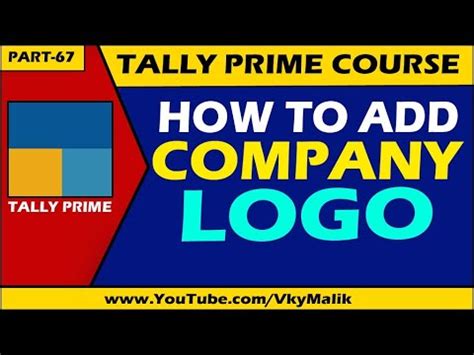 How to Add Logo in Tally Prime | How to Insert Company Logo in Tally ...