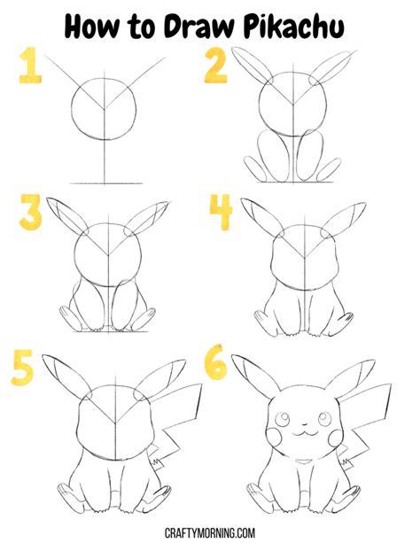 How to Draw Pikachu - Crafty Morning