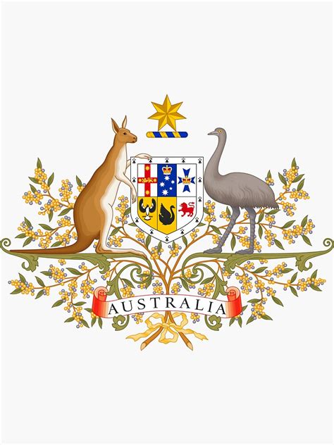 "Australian Coat of Arms" Sticker for Sale by BenjiKing | Redbubble