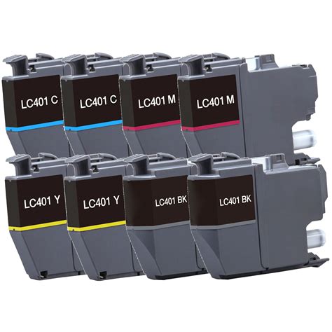 Brother LC401 Inkjet Bundle Pack - 8 Cartridges - Compatible