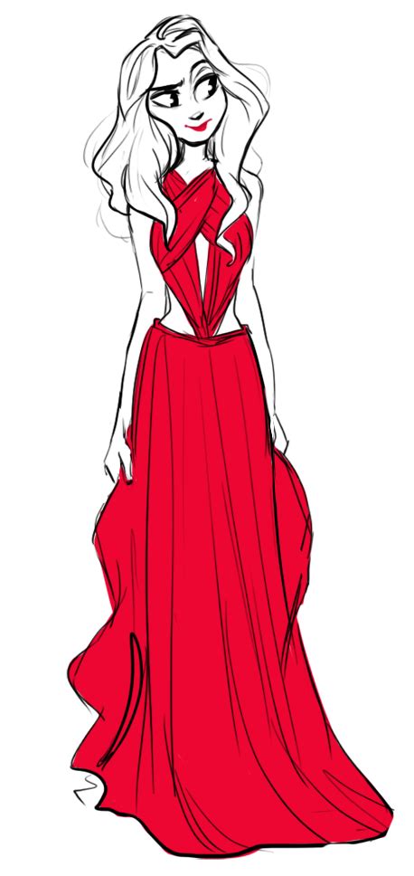 red dress sketch! based on this picture | Dress sketches, Fashion illustration, Character design