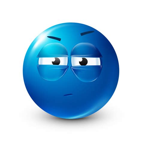 Suspicious Heavy-Lidded Blue Emoji