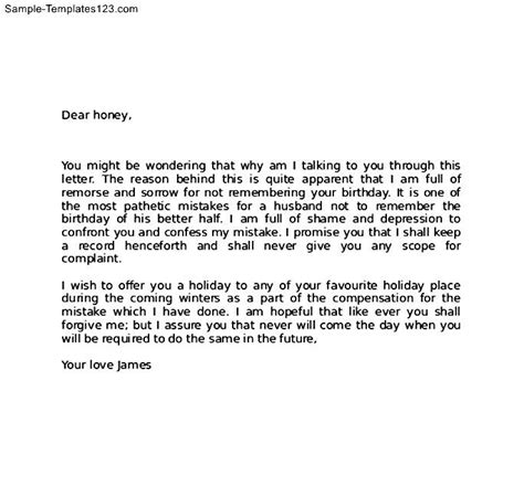 Apology Love Letter to Wife - Sample Templates - Sample Templates