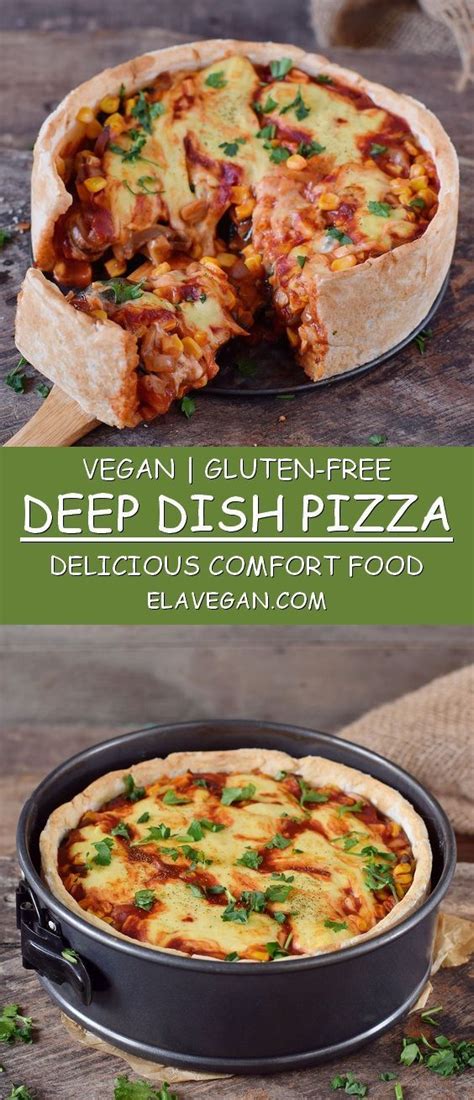 This vegan deep dish pizza is the perfect comfort food on weekends! The recipe is easy to make ...