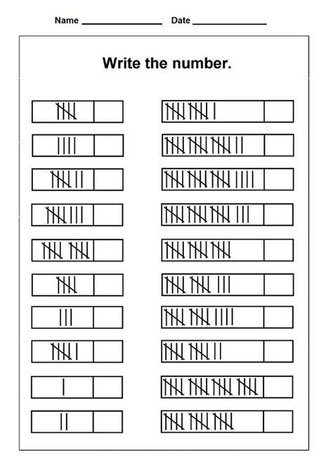 Tally Marks Worksheets For Grade 1