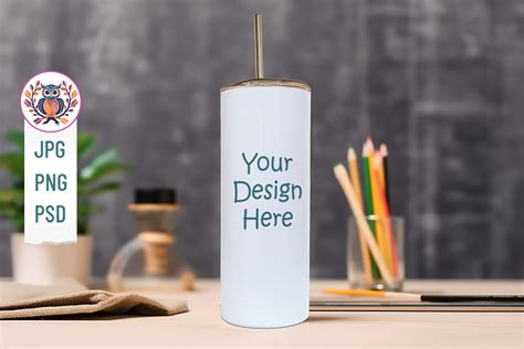 20oz Skinny Tumbler Mockup Sublimation Graphic by Crafty Corner ...