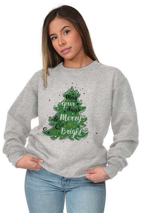 Christmas Sweat Shirt Sweatshirt For Womens Bright Merry Santa Claus Holiday - Walmart.com