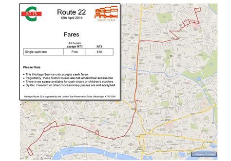 Route 22 map HiR - London Bus Museum