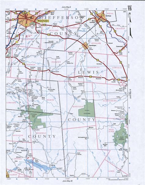 Map of Lewis County, New York state. Detailed image map of Lewis County