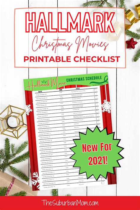 Hallmark Christmas Movie 2021 Schedule Checklist - Free Printable