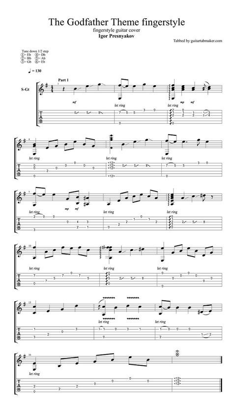 Igor Presnyakov - The Godfather theme fingerstyle guitar tab - pdf ...