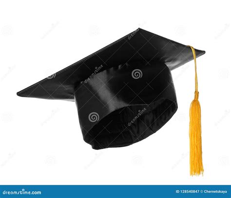 Graduation Hat with Gold Tassel Isolated Stock Image - Image of gold ...