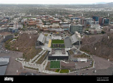 An aerial view of Sun Devil Stadium on the campus of Arizona State ...