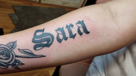 Sara name tattoo by Boris Kuryakin, July 21, 2018. - YouTube