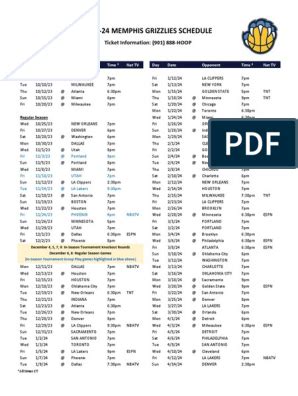 Memphis Grizzlies Schedule 2024 Pdf - carte france departement