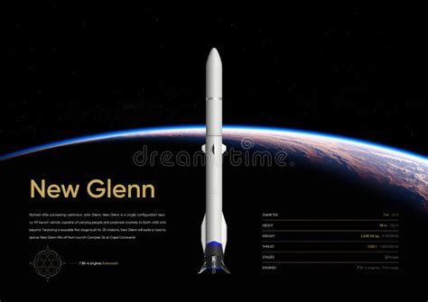 New Glenn Rocket. 3D Illustration Poster. Stock Illustration ...