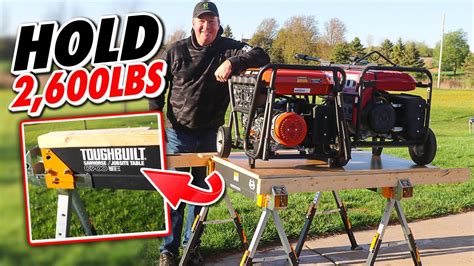 ToughBuilt C700 Sawhorse/ Jobsite Table Review // Rated For Holding 1,300 lbs!! - YouTube