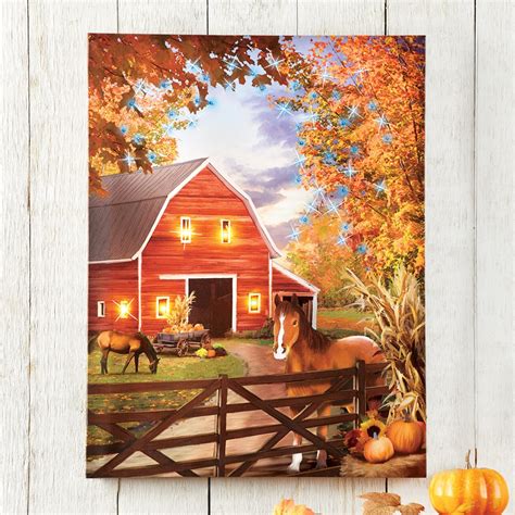 Fall Farm Lighted Canvas Wall Art Indoor Décor | Collections Etc.