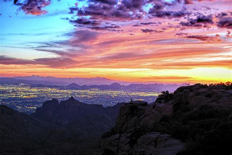 Lights of Tucson at Sunset Photograph by Chance Kafka