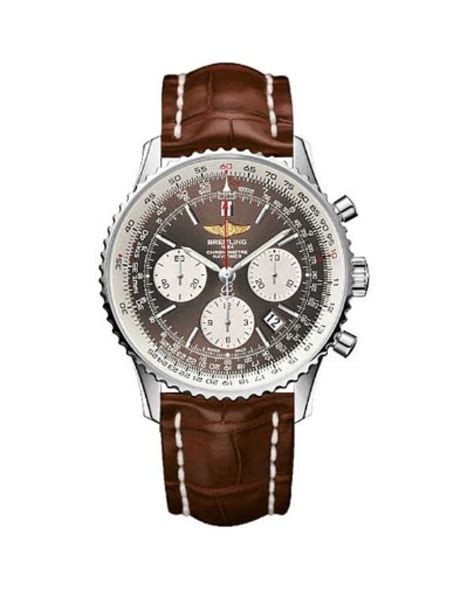 Breitling Navitimer 01 Brown Leather Strap Bronze Mens Watch AB0121C4 ...