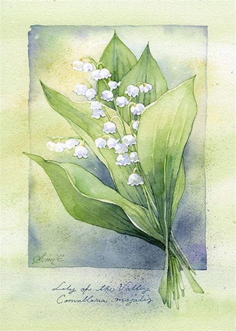 Lily of the Valley Art Print Botanical Art Watercolor - Etsy