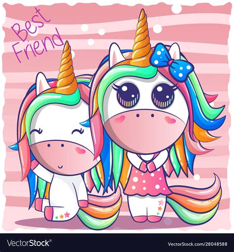 A happy friendship unicorn Royalty Free Vector Image