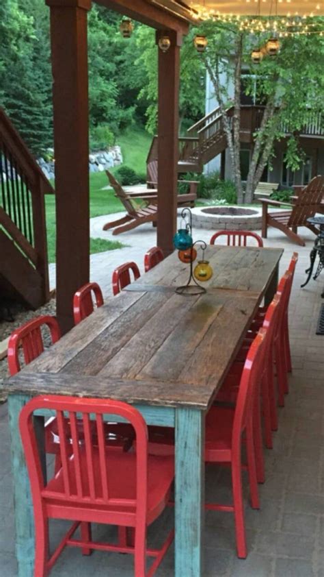 Farmhouse Table | Rustic patio, Farmhouse table, Patio remodel