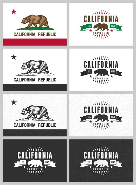 Free California Bear Flag Vector Pack | California Design Agency